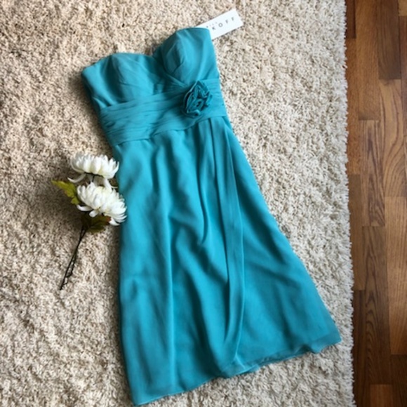 Bill Levkoff Dresses & Skirts - Bill Levkoff Blue Knee-Length Bridesmaid Dress